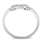 MADA125 - High polished (no plating) Stainless Steel Ring with AAA Grade CZ  in Clear