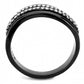MADA126 - IP Black(Ion Plating) Stainless Steel Ring with AAA Grade CZ  in Clear