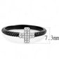 MADA127 - Two-Tone IP Black (Ion Plating) Stainless Steel Ring with AAA Grade CZ  in Clear