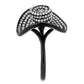 MADA128 - IP Black(Ion Plating) Stainless Steel Ring with AAA Grade CZ  in Clear