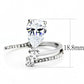MADA130 - High polished (no plating) Stainless Steel Ring with AAA Grade CZ  in Clear