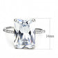 MADA131 - High polished (no plating) Stainless Steel Ring with AAA Grade CZ  in Clear