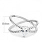 MADA135 - High polished (no plating) Stainless Steel Ring with AAA Grade CZ  in Clear