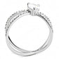 MADA135 - High polished (no plating) Stainless Steel Ring with AAA Grade CZ  in Clear