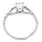 MADA137 - High polished (no plating) Stainless Steel Ring with AAA Grade CZ  in Clear