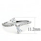 MADA139 - High polished (no plating) Stainless Steel Ring with AAA Grade CZ  in Clear