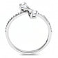 MADA139 - High polished (no plating) Stainless Steel Ring with AAA Grade CZ  in Clear