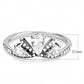 MADA140 - High polished (no plating) Stainless Steel Ring with AAA Grade CZ  in Clear