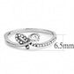 MADA142 - High polished (no plating) Stainless Steel Ring with AAA Grade CZ  in Clear