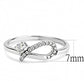 MADA143 - High polished (no plating) Stainless Steel Ring with AAA Grade CZ  in Clear