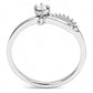 MADA143 - High polished (no plating) Stainless Steel Ring with AAA Grade CZ  in Clear