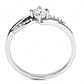 MADA144 - High polished (no plating) Stainless Steel Ring with AAA Grade CZ  in Clear