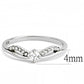 MADA146 - High polished (no plating) Stainless Steel Ring with AAA Grade CZ  in Clear