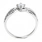 MADA147 - High polished (no plating) Stainless Steel Ring with AAA Grade CZ  in Clear