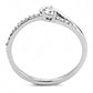 MADA148 - High polished (no plating) Stainless Steel Ring with AAA Grade CZ  in Clear