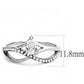 MADA149 - High polished (no plating) Stainless Steel Ring with AAA Grade CZ  in Clear