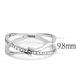 MADA155 - High polished (no plating) Stainless Steel Ring with AAA Grade CZ  in Clear