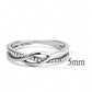 MADA157 - High polished (no plating) Stainless Steel Ring with AAA Grade CZ  in Clear