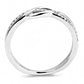 MADA157 - High polished (no plating) Stainless Steel Ring with AAA Grade CZ  in Clear
