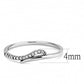 MADA159 - High polished (no plating) Stainless Steel Ring with AAA Grade CZ  in Clear