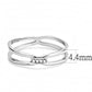MADA160 - High polished (no plating) Stainless Steel Ring with AAA Grade CZ  in Clear