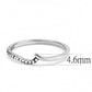 MADA162 - High polished (no plating) Stainless Steel Ring with AAA Grade CZ  in Clear