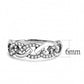 MADA163 - High polished (no plating) Stainless Steel Ring with AAA Grade CZ  in Clear