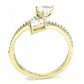MADA171 - IP Gold(Ion Plating) Stainless Steel Ring with AAA Grade CZ  in Clear