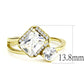 MADA173 - IP Gold(Ion Plating) Stainless Steel Ring with AAA Grade CZ  in Clear
