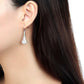 MADA174 - High polished (no plating) Stainless Steel Earrings with AAA Grade CZ  in Topaz