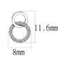 MADA179 - High polished (no plating) Stainless Steel Earrings with AAA Grade CZ  in Clear