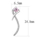 MADA188 - High polished (no plating) Stainless Steel Earrings with AAA Grade CZ  in Rose
