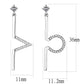 MADA191 - High polished (no plating) Stainless Steel Earrings with AAA Grade CZ  in Clear