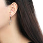 MADA191 - High polished (no plating) Stainless Steel Earrings with AAA Grade CZ  in Clear