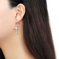 MADA192 - High polished (no plating) Stainless Steel Earrings with Synthetic Pearl in White