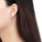 MADA195 - High polished (no plating) Stainless Steel Earrings with AAA Grade CZ  in Clear