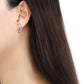 MADA196 - High polished (no plating) Stainless Steel Earrings with AAA Grade CZ  in Clear