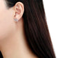 MADA197 - High polished (no plating) Stainless Steel Earrings with AAA Grade CZ  in Clear