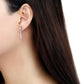 MADA202 - High polished (no plating) Stainless Steel Earrings with AAA Grade CZ  in Clear