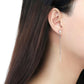 MADA202 - High polished (no plating) Stainless Steel Earrings with AAA Grade CZ  in Clear