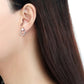 MADA208 - High polished (no plating) Stainless Steel Earrings with AAA Grade CZ  in Clear
