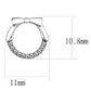 MADA210 - High polished (no plating) Stainless Steel Earrings with AAA Grade CZ  in Clear