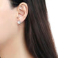 MADA212 - High polished (no plating) Stainless Steel Earrings with AAA Grade CZ  in Clear