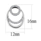 MADA219 - High polished (no plating) Stainless Steel Earrings with AAA Grade CZ  in Clear
