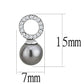MADA221 - High polished (no plating) Stainless Steel Earrings with Synthetic Pearl in Gray