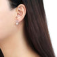 MADA225 - High polished (no plating) Stainless Steel Earrings with Synthetic Pearl in White