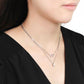 MADA230 - High polished (no plating) Stainless Steel Necklace with AAA Grade CZ  in Clear