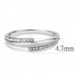 MADA234 - High polished (no plating) Stainless Steel Ring with AAA Grade CZ  in Clear