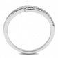 MADA234 - High polished (no plating) Stainless Steel Ring with AAA Grade CZ  in Clear