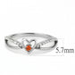 MADA235 - High polished (no plating) Stainless Steel Ring with AAA Grade CZ  in Orange